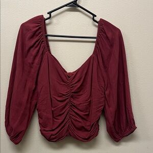 Mittoshop Ruched Crop Blouse SzL NWT